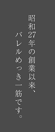 昭和27年の創業以来、バレルめっき一筋です。