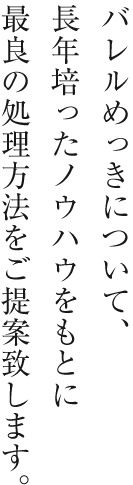 バレルめっきについて、長年培ったノウハウをもとに最良の処理方法をご提案致します。